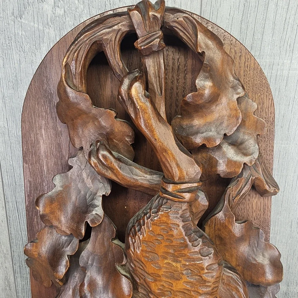 Wow Vtg Black Forest Wall Plaque Hunting Fox Trophy 21.5